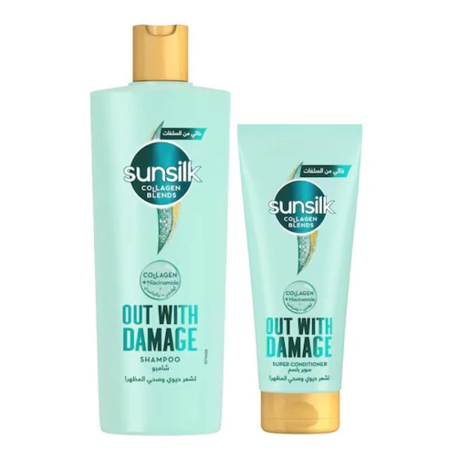 SUNSILK SHAMPOO OUT WITH DAMA 350 ML + COND 170 ML